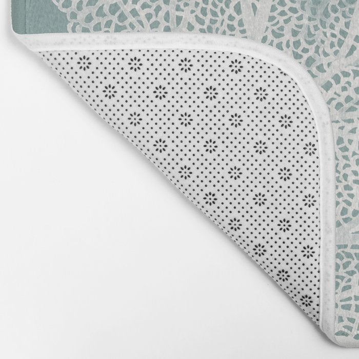 Sea Fan Coral - White on Mint Bath Mat Gallery Image 2