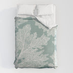Sea Fan Coral - White on Mint Duvet Cover Gallery Image 6