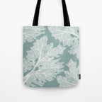 Sea Fan Coral - White on Mint Tote Bag Gallery Image 1
