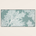Sea Fan Coral - White on Mint Desk Mat Gallery Image 3