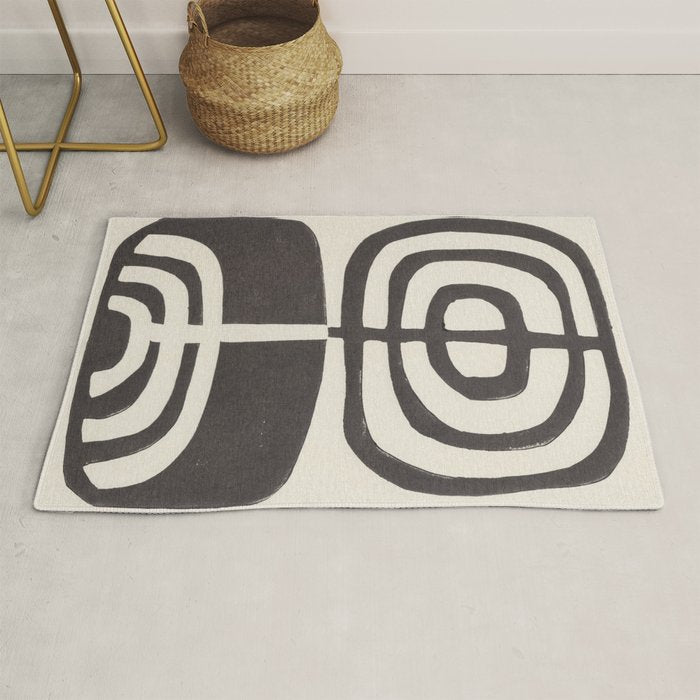 Modern Plant / Lino Print Rug Gallery Image 1