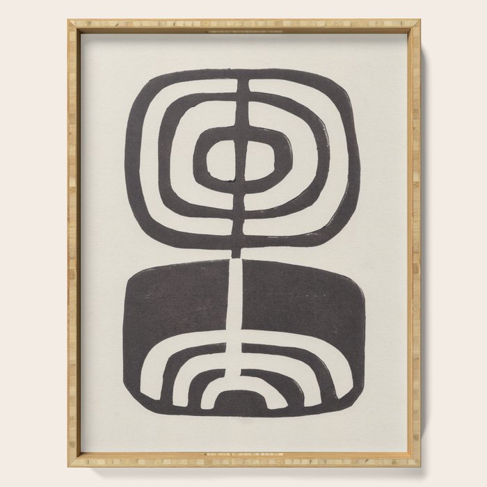 Modern Plant / Lino Print Serving Tray Gallery Image 1