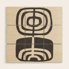 Modern Plant / Lino Print Wood Wall Art Gallery Image 1