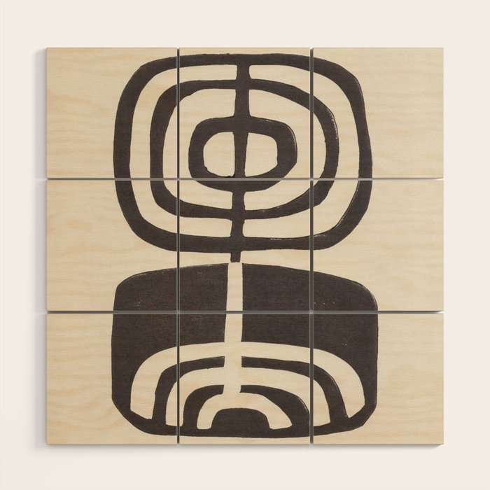Modern Plant / Lino Print Wood Wall Art Gallery Image 1