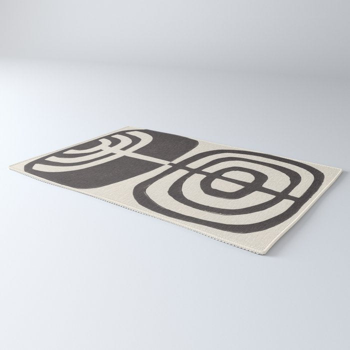 Modern Plant / Lino Print Rug Gallery Image 3