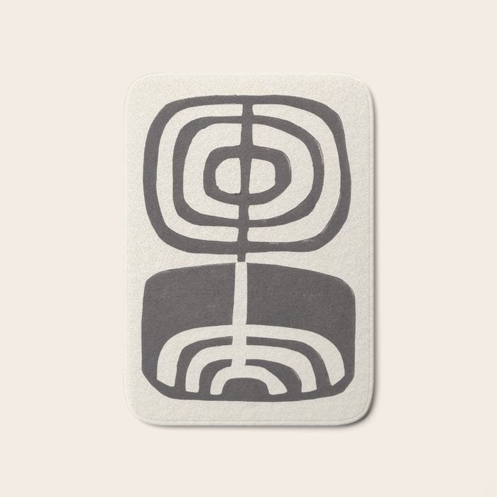 Modern Plant / Lino Print Bath Mat Gallery Image 1