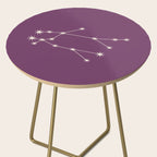 Gemini Zodiac Star Constellation Line Art Mauve Purple Side Table Gallery Image 2