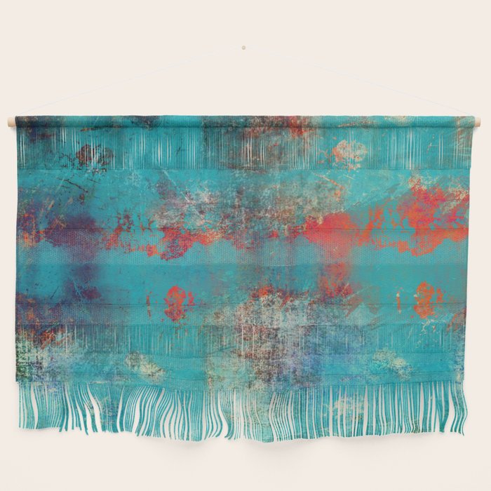 Aztec Turquoise Stone Abstract Texture Design Art Wall Hanging Gallery Image 1