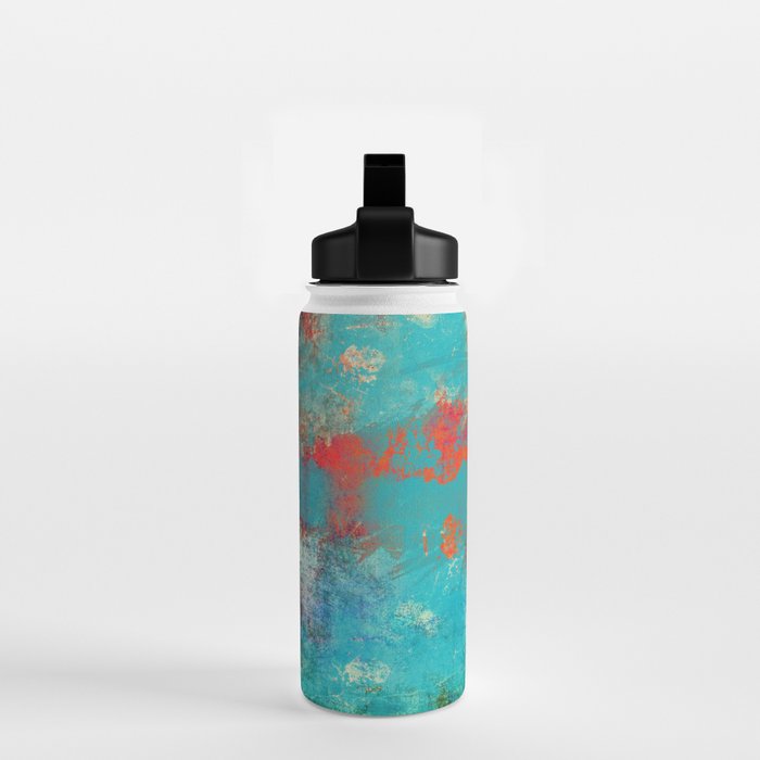 Aztec Turquoise Stone Abstract Texture Design Art Water Bottle Gallery Image 2