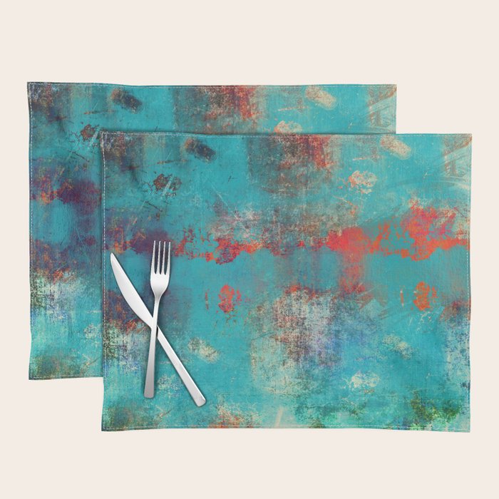 Aztec Turquoise Stone Abstract Texture Design Art Placemat Gallery Image 1