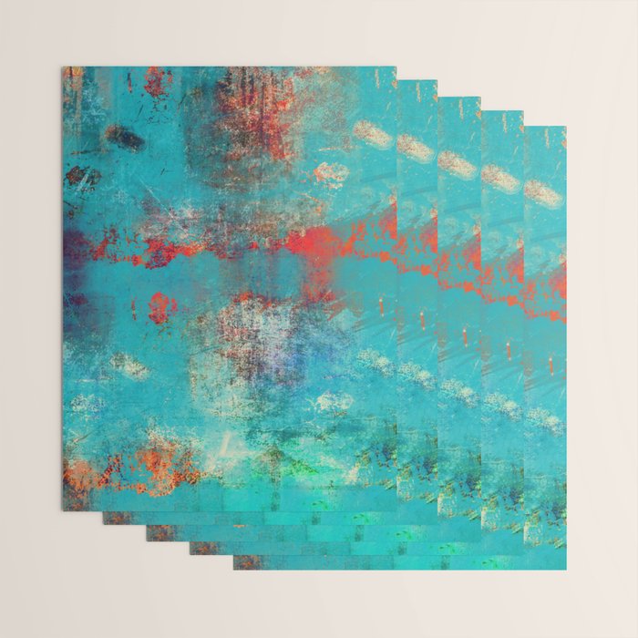 Aztec Turquoise Stone Abstract Texture Design Art Wrapping Paper Gallery Image 3