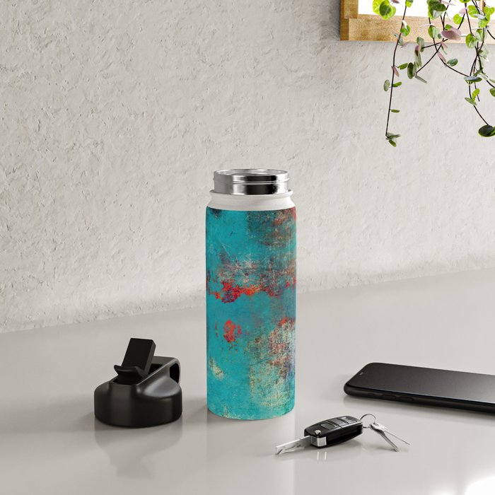Aztec Turquoise Stone Abstract Texture Design Art Water Bottle Gallery Image 4