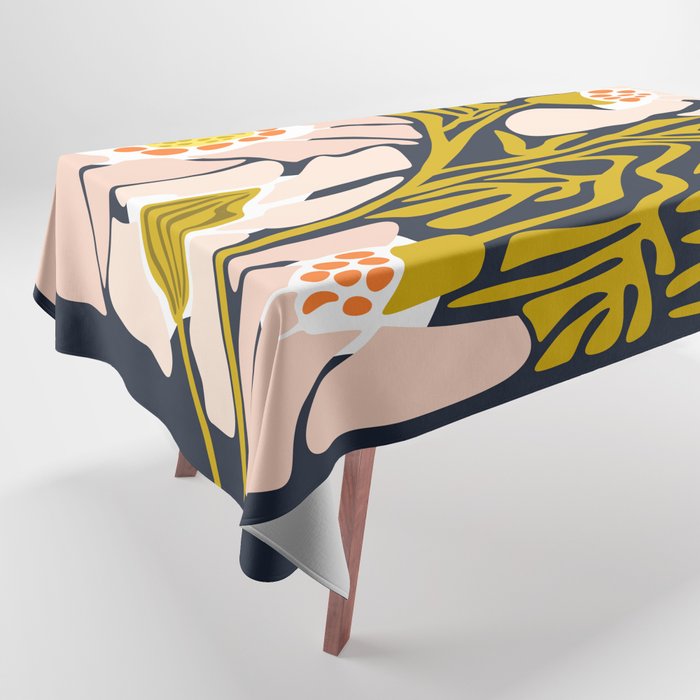 Backyard flower - modern floral illustration Tablecloth Gallery Image 1