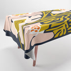 Backyard flower - modern floral illustration Tablecloth Gallery Image 1