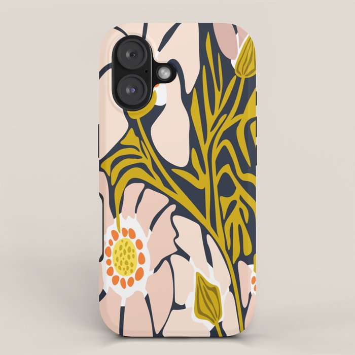 Backyard flower - modern floral illustration iPhone Case Gallery Image 1