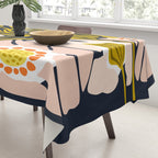 Backyard flower - modern floral illustration Tablecloth Gallery Image 3