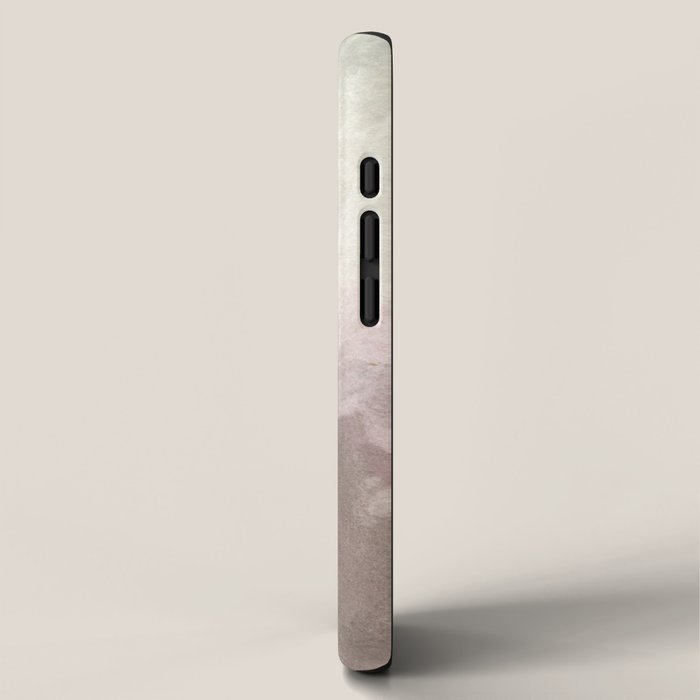 Abstract blush pink green white watercolor brushstrokes iPhone Case Gallery Image 2