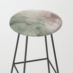 Abstract blush pink green white watercolor brushstrokes Stool Gallery Image 2
