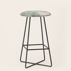 Abstract blush pink green white watercolor brushstrokes Stool Gallery Image 1