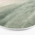 Abstract blush pink green white watercolor brushstrokes Bath Mat Gallery Image 3