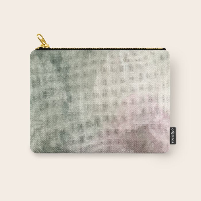 Abstract blush pink green white watercolor brushstrokes Carry All Pouch Gallery Image 1