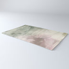 Abstract blush pink green white watercolor brushstrokes Rug Gallery Image 3
