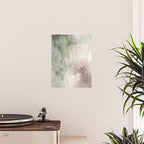 Abstract blush pink green white watercolor brushstrokes Poster Gallery Image 2