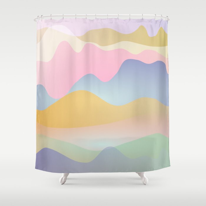 Morning glow Ombre landscape  Shower Curtain Gallery Image 1