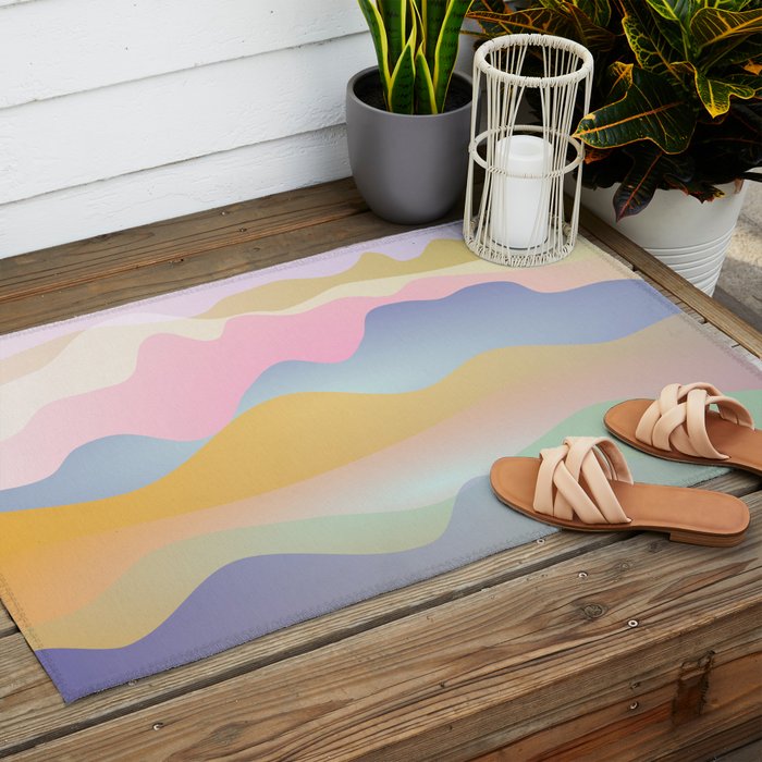 Morning glow Ombre landscape  Outdoor Rug Gallery Image 2