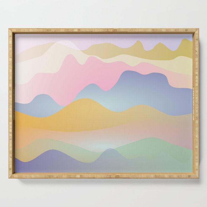 Morning glow Ombre landscape  Serving Tray Gallery Image 1