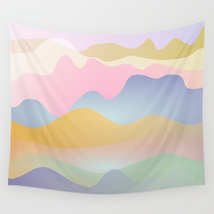 Morning glow Ombre landscape  Wall Tapestry Gallery Image 4