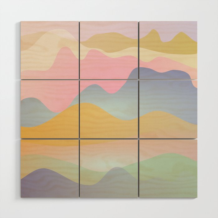Morning glow Ombre landscape  Wood Wall Art Gallery Image 1