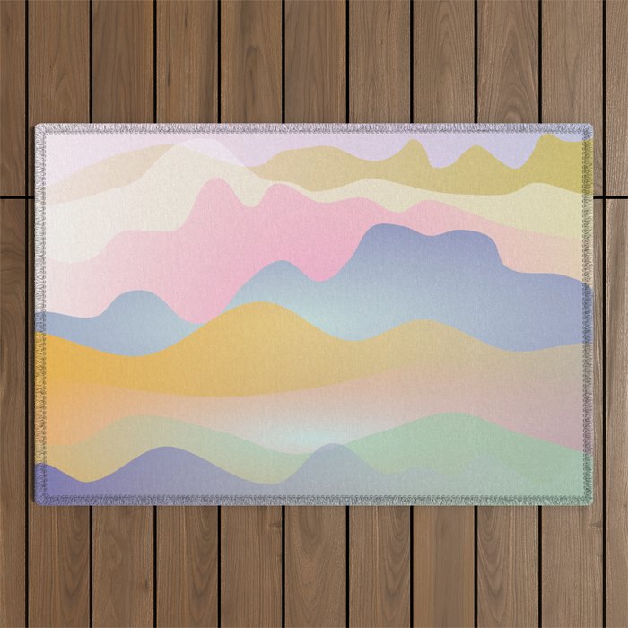 Morning glow Ombre landscape  Outdoor Rug Gallery Image 1