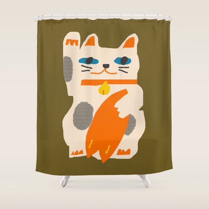 Catch the Lucky Wave 01 Shower Curtain Gallery Image 1
