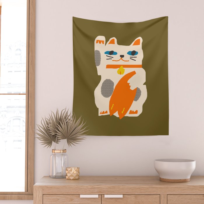 Catch the Lucky Wave 01 Wall Tapestry Gallery Image 2