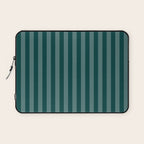 Dark Teal Thin Vertical Stripes Laptop Sleeve Gallery Image 1