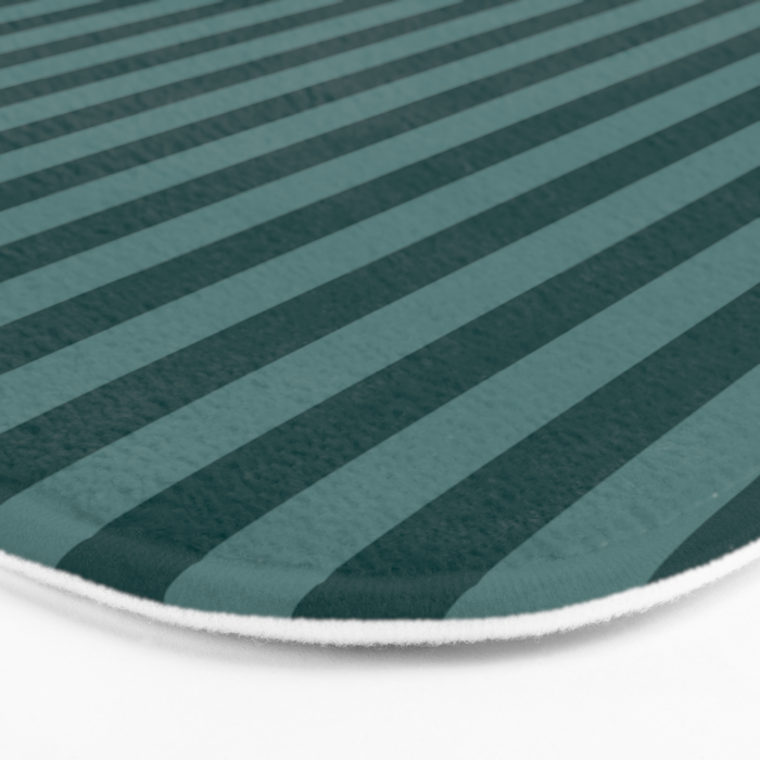 Dark Teal Thin Vertical Stripes Bath Mat Gallery Image 3
