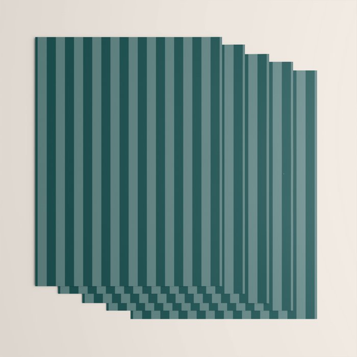 Dark Teal Thin Vertical Stripes Wrapping Paper Gallery Image 3