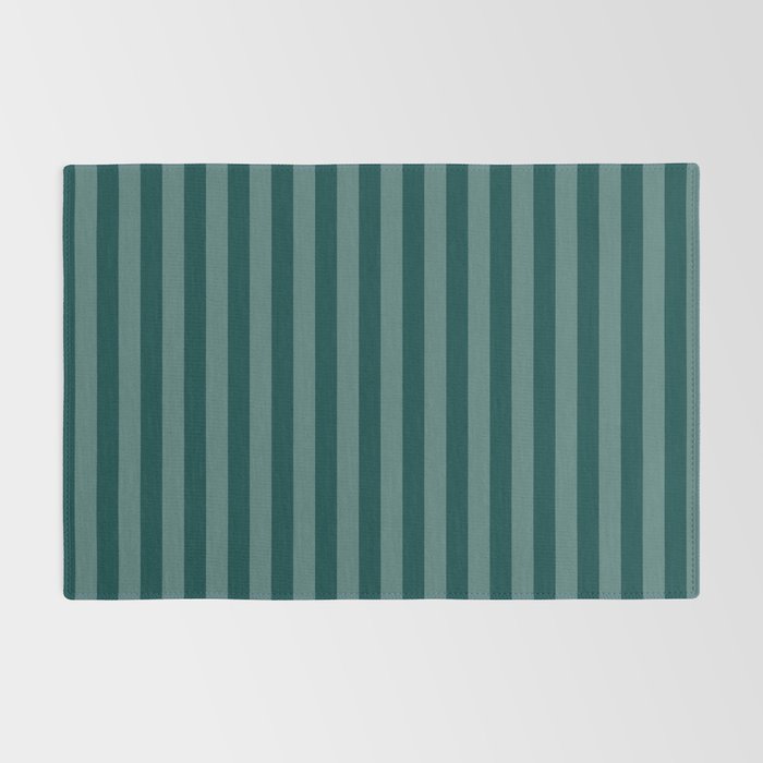 Dark Teal Thin Vertical Stripes Rug Gallery Image 2