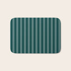 Dark Teal Thin Vertical Stripes Bath Mat Gallery Image 1