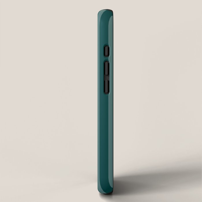 Dark Teal Thin Vertical Stripes iPhone Case Gallery Image 2