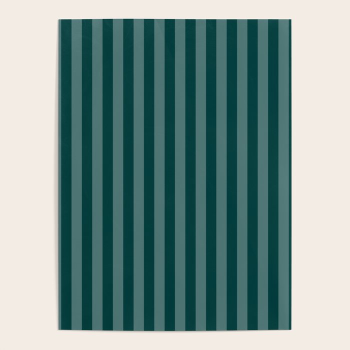 Dark Teal Thin Vertical Stripes Poster Gallery Image 4