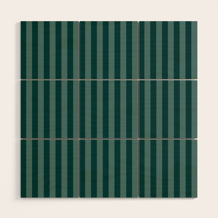 Dark Teal Thin Vertical Stripes Wood Wall Art Gallery Image 1