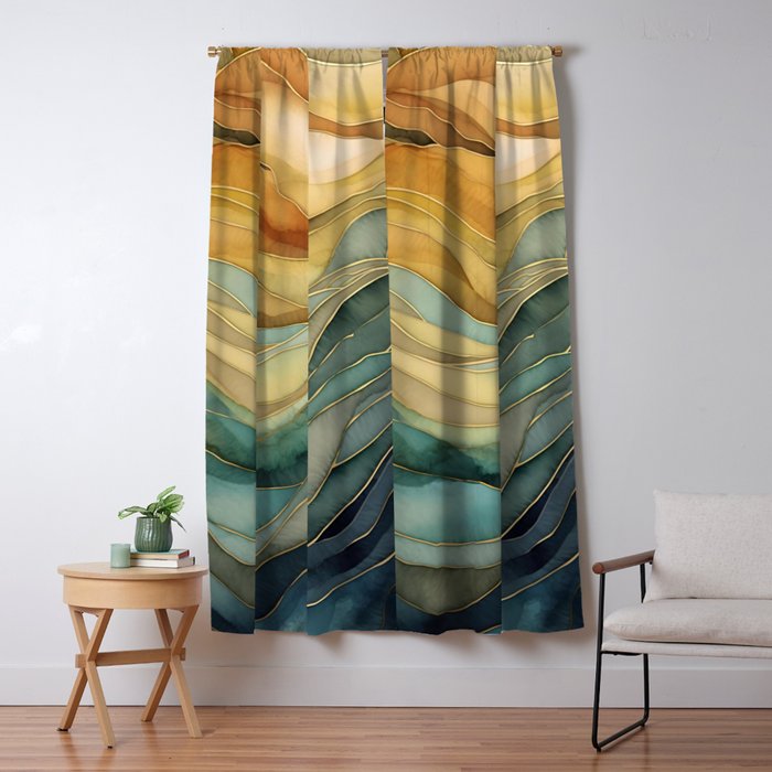 Landscape of Oceanic Rhythm Window Curtain Gallery Image 5