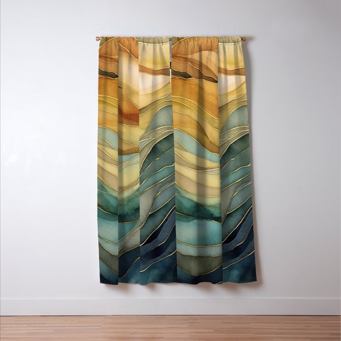 Landscape of Oceanic Rhythm Window Curtain Gallery Image 3