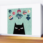 Mistletoe? (Black Cat) Wall Mural Gallery Image 2