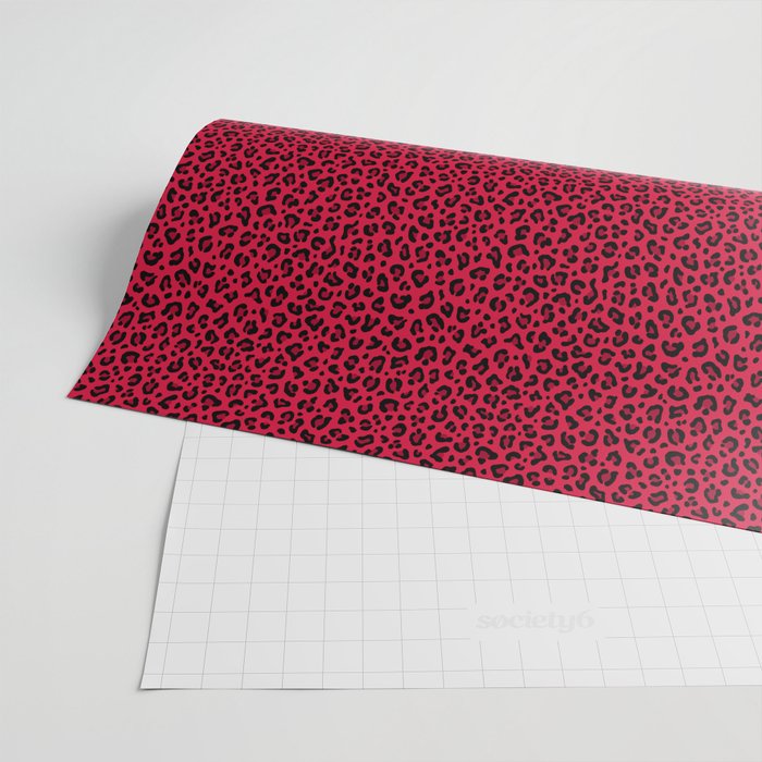 RED LEOPARD PRINT â Cherry Red | Collection : Punk Rock Animal Prints | Wrapping Paper Gallery Image 2