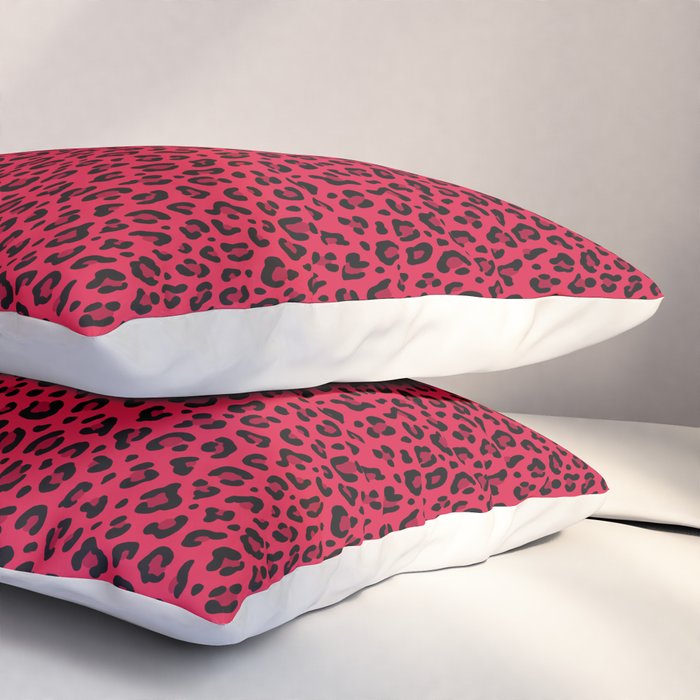 RED LEOPARD PRINT â Cherry Red | Collection : Punk Rock Animal Prints | Pillow Sham Gallery Image 3