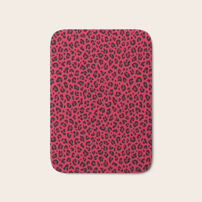 RED LEOPARD PRINT â Cherry Red | Collection : Punk Rock Animal Prints | Bath Mat Gallery Image 1