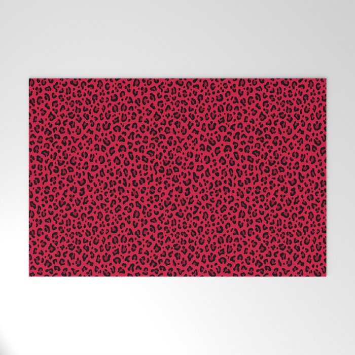 RED LEOPARD PRINT â Cherry Red | Collection : Punk Rock Animal Prints | Welcome Mat Gallery Image 1